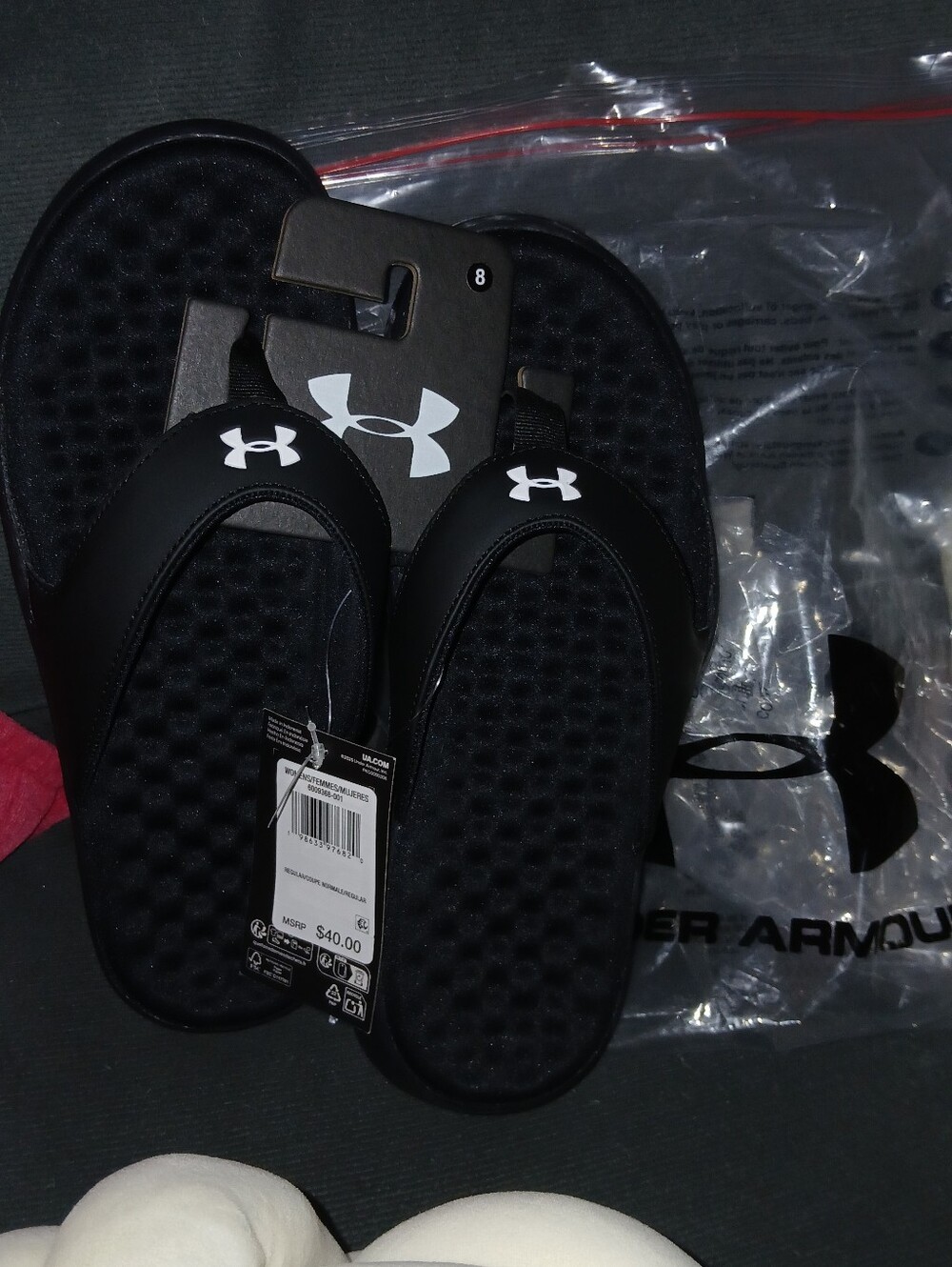 Under Armour Black Slides with White Logo IGNITE PRO 8
